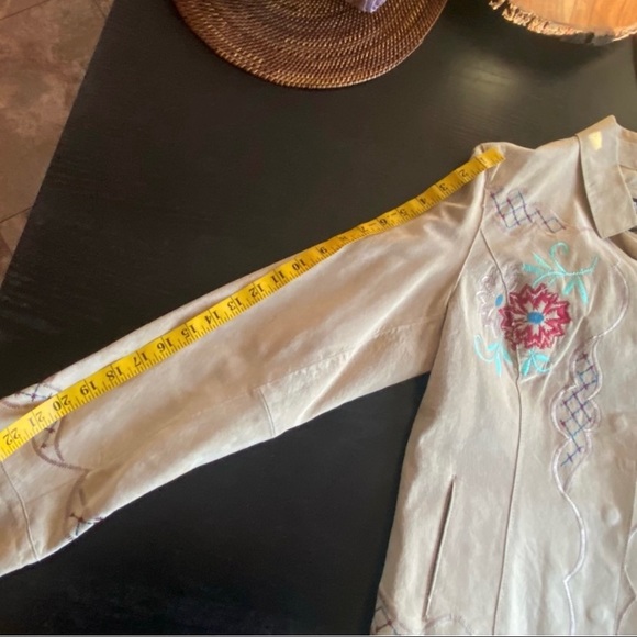 Embroidered Leather/Suede Jacket - Picture 12 of 12